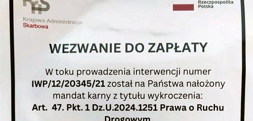 Uwaga na fałszywe wezwania do zapłaty mandatów karnych!