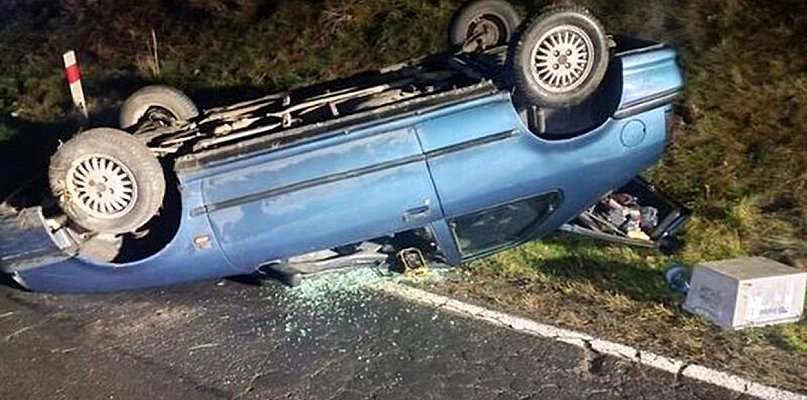 Miał 2 promile. Zakończył jazdę dachowaniem - 13593